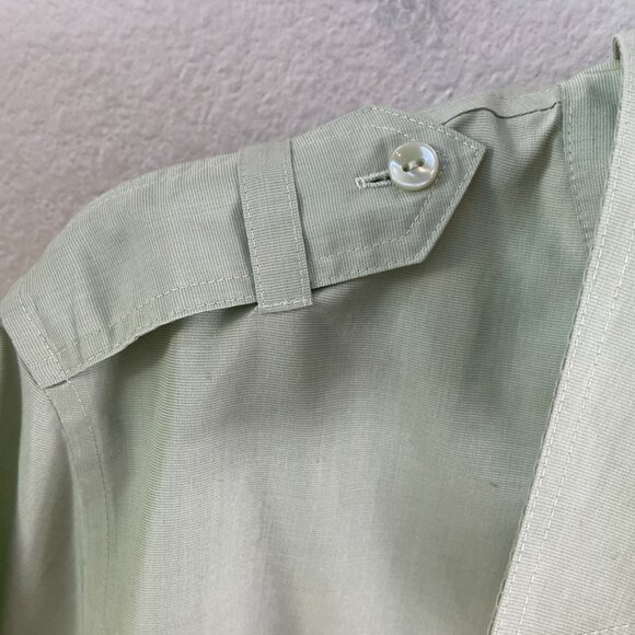 Coldwater Creek Womens XL No Iron Long Sleeve Button Up Shirt Light Green Blouse - Picture 9 of 10